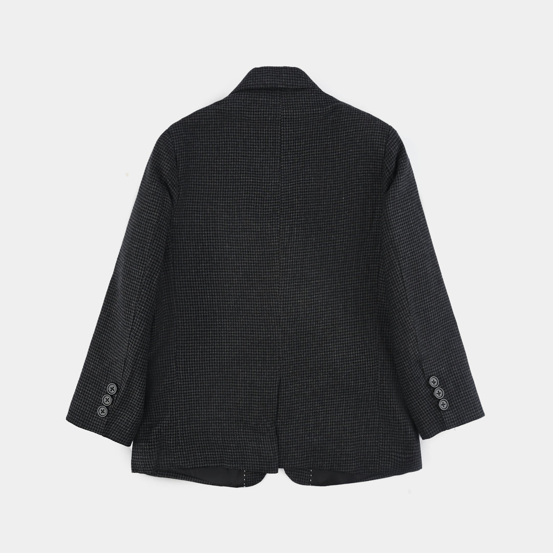 Boys Wool Blazer (Stitch)-BLACK