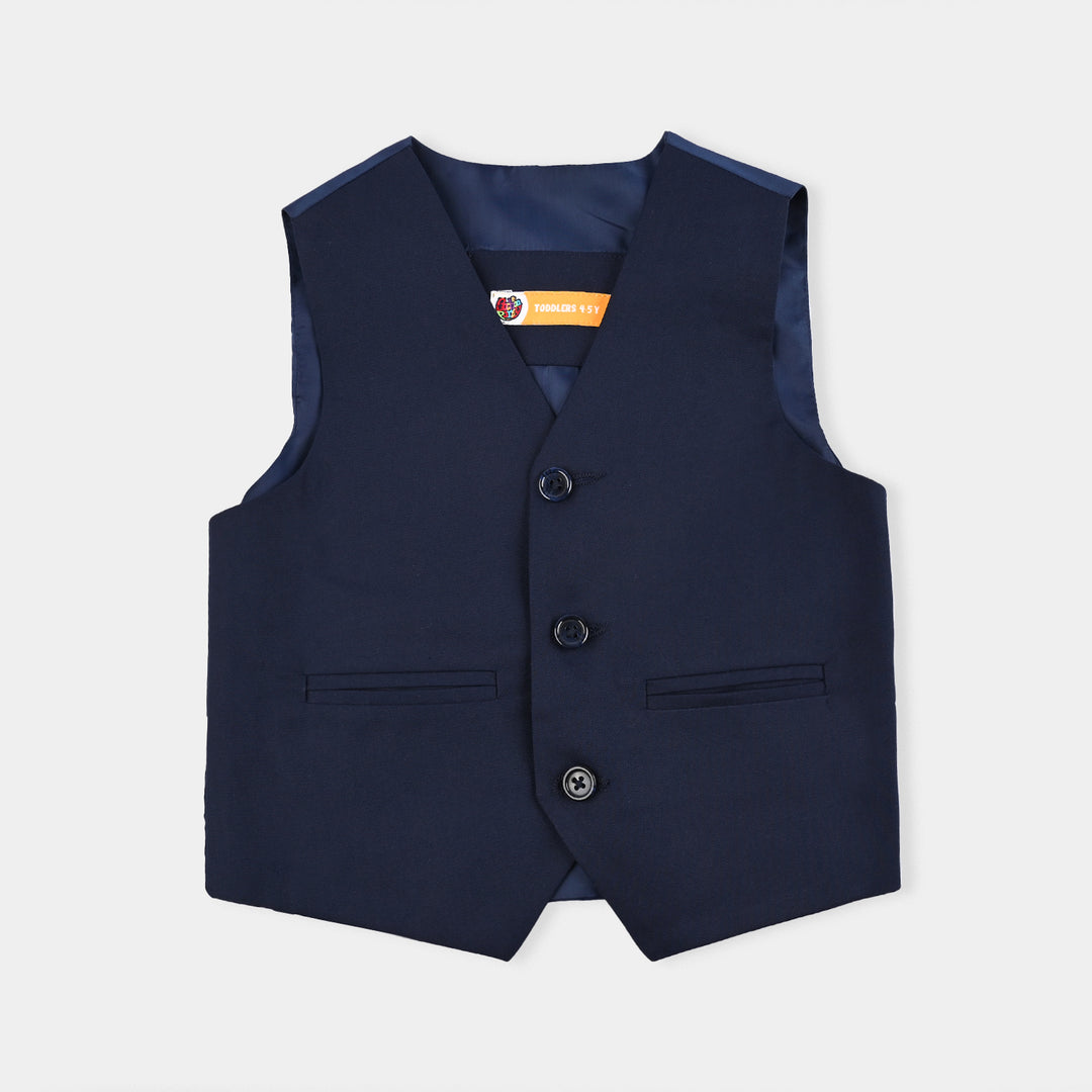 Boys Cotton Twill 3Piece Suit-Navy Blue