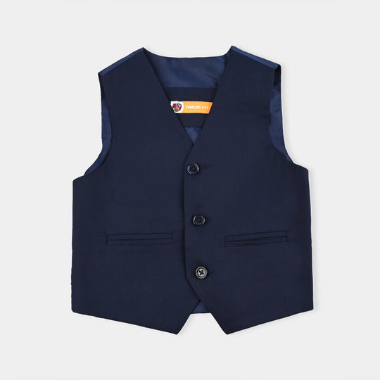 Boys Cotton Twill 3Piece Suit-Navy Blue