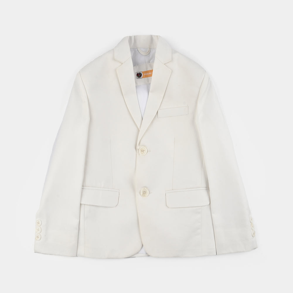 Boys Cotton Twill 3Piece Suit-White