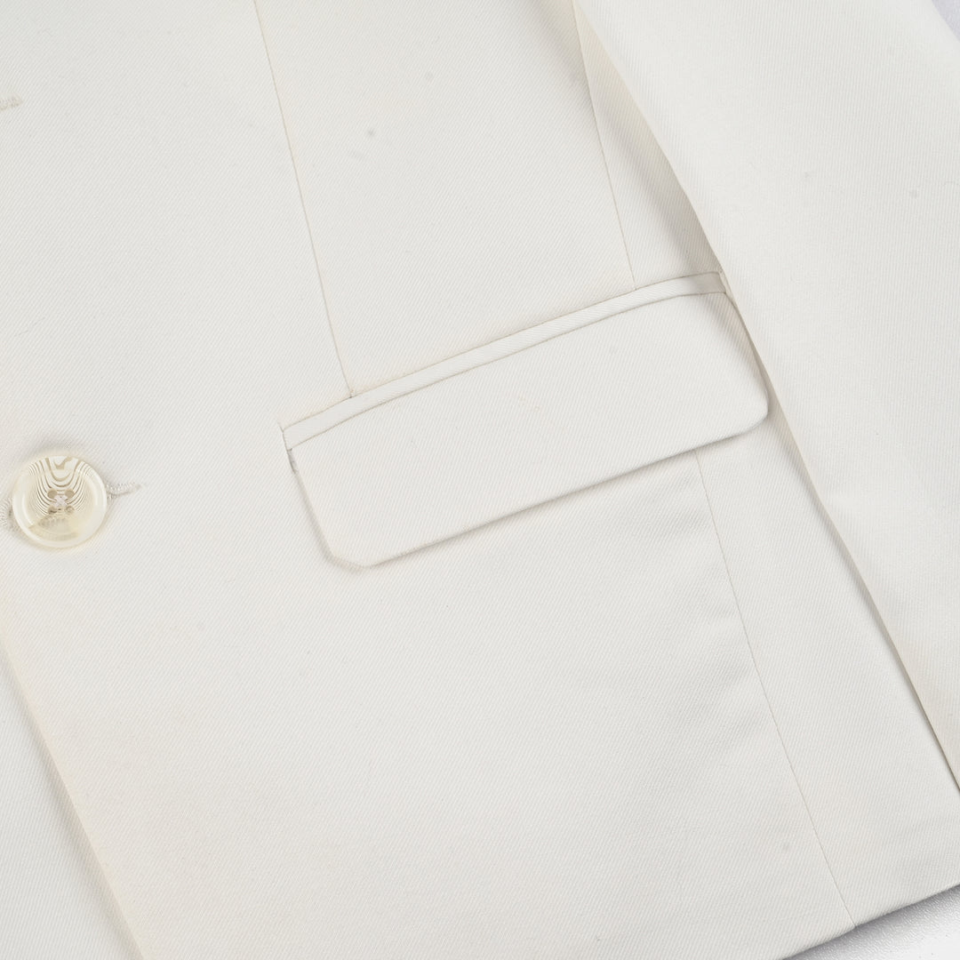 Boys Cotton Twill 3Piece Suit-White