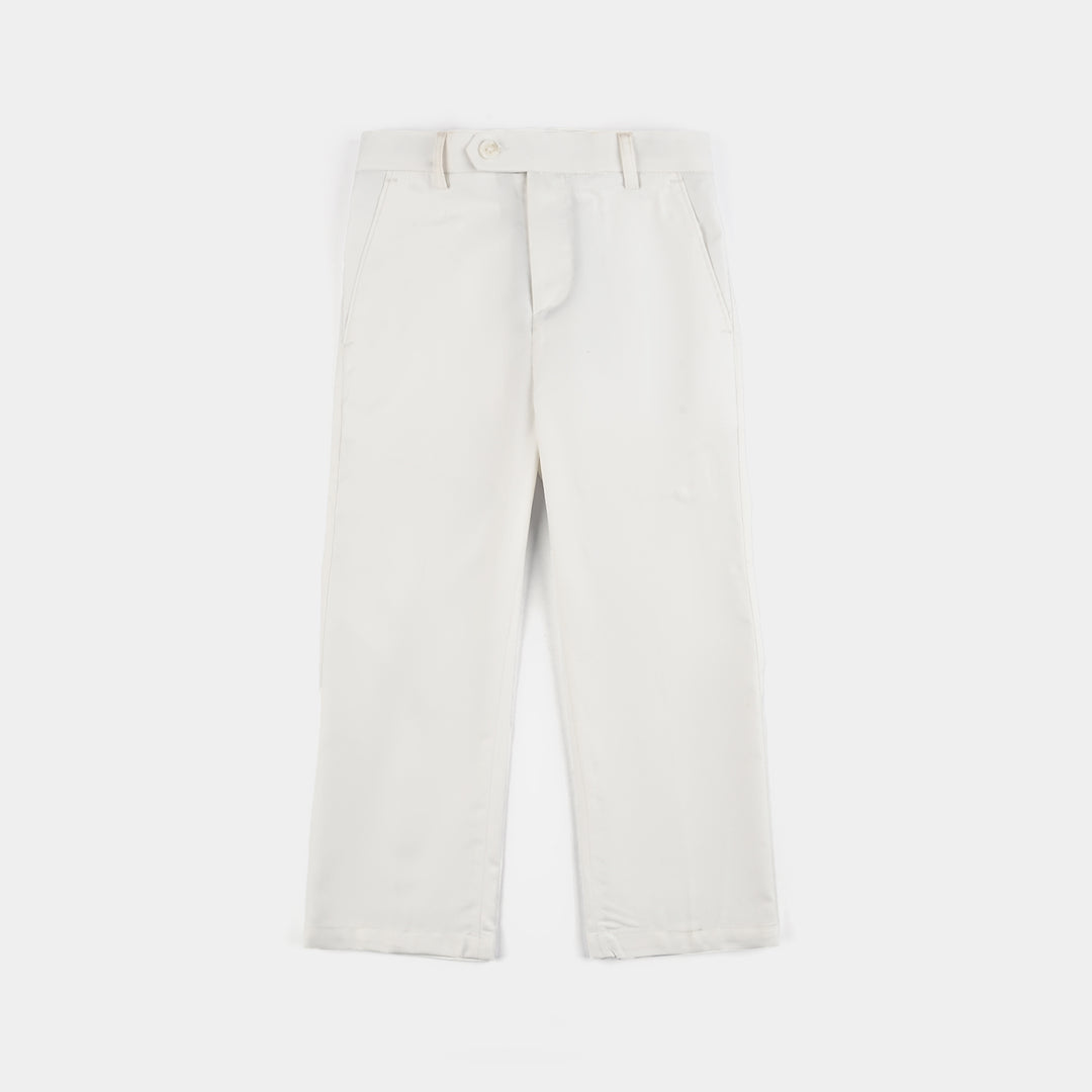 Boys Cotton Twill 3Piece Suit-White