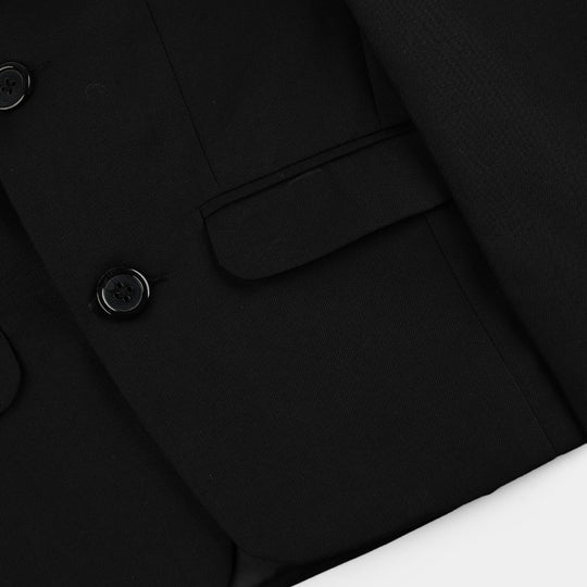 Boys Cotton Twill 3Piece Suit-BLACK