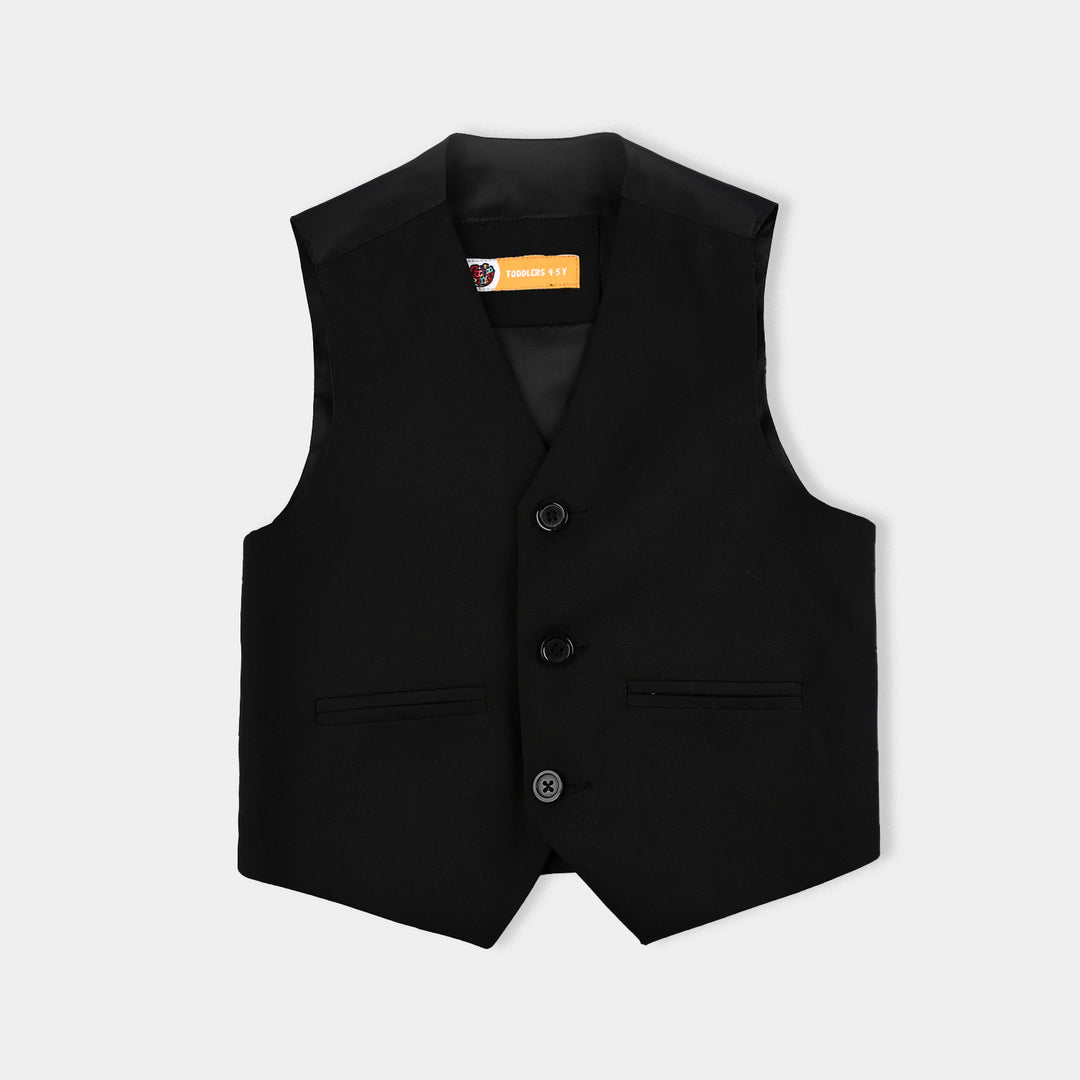 Boys Cotton Twill 3Piece Suit-BLACK