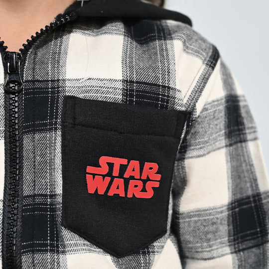 Boys Flannel Shirt F/S-Black Check