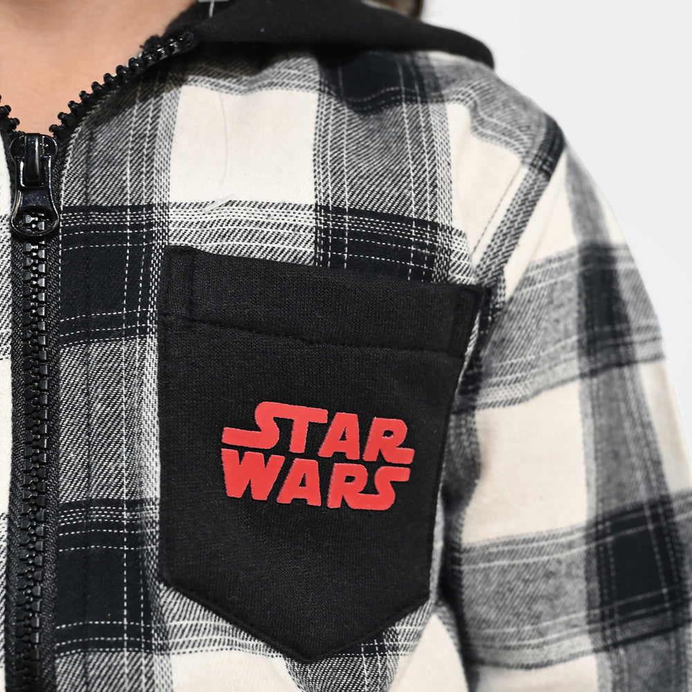 Boys Flannel Shirt F/S-Black Check