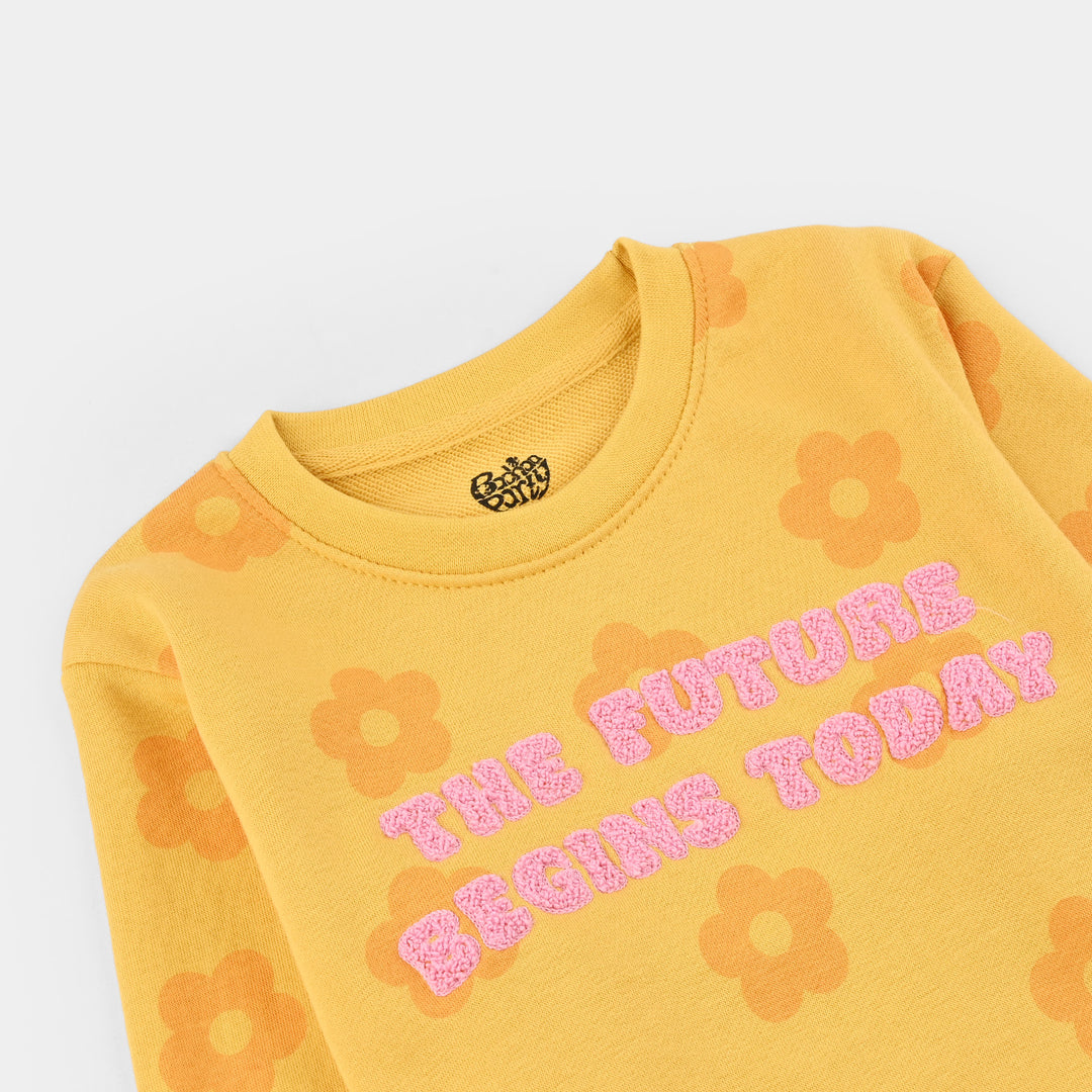Girls Jersey/Terry 2 Piece Suit The Future-Yellow