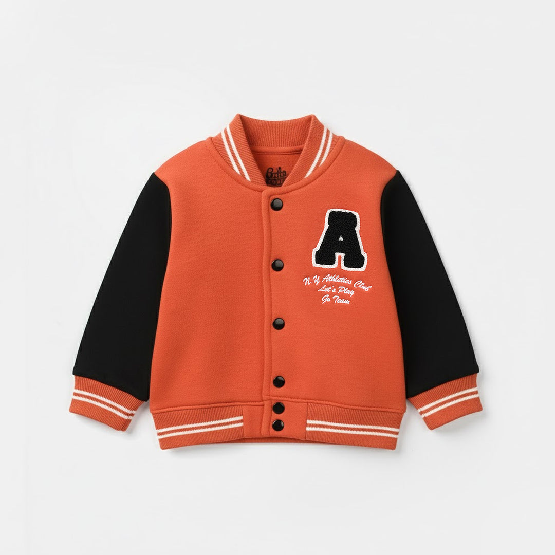 Infant Boys Fleece 2 Piece Suit Lest Play-Orange/Black