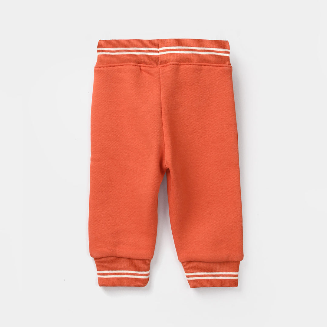 Infant Boys Fleece 2 Piece Suit Lest Play-Orange/Black