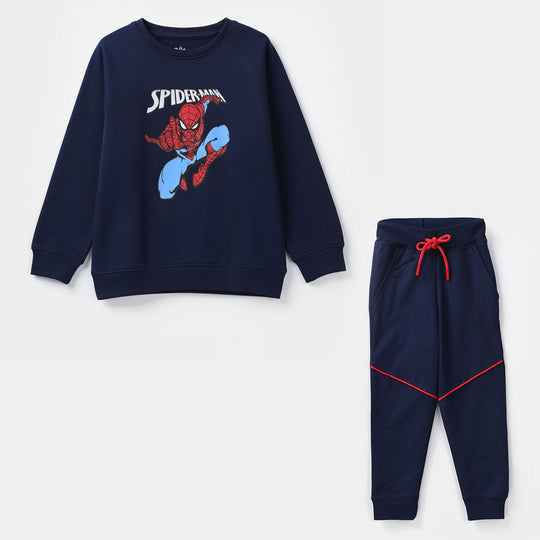 Boys Jersey/Terry 2 Piece Suit-NAVY