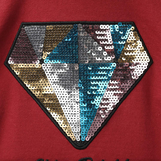 Girls Jersey/Terry 2 Piece Suit - Red