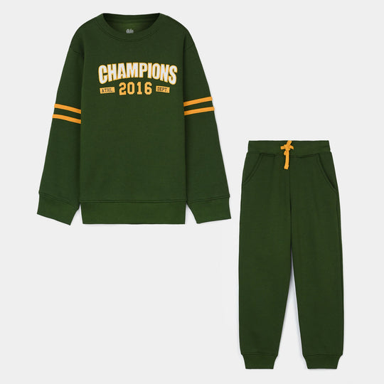 Boys Fleece 2 Piece Suit Champions - Olive Green