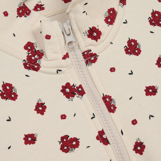 Girls Jersey/Terry 2 Piece Suit Flowers-Pristine