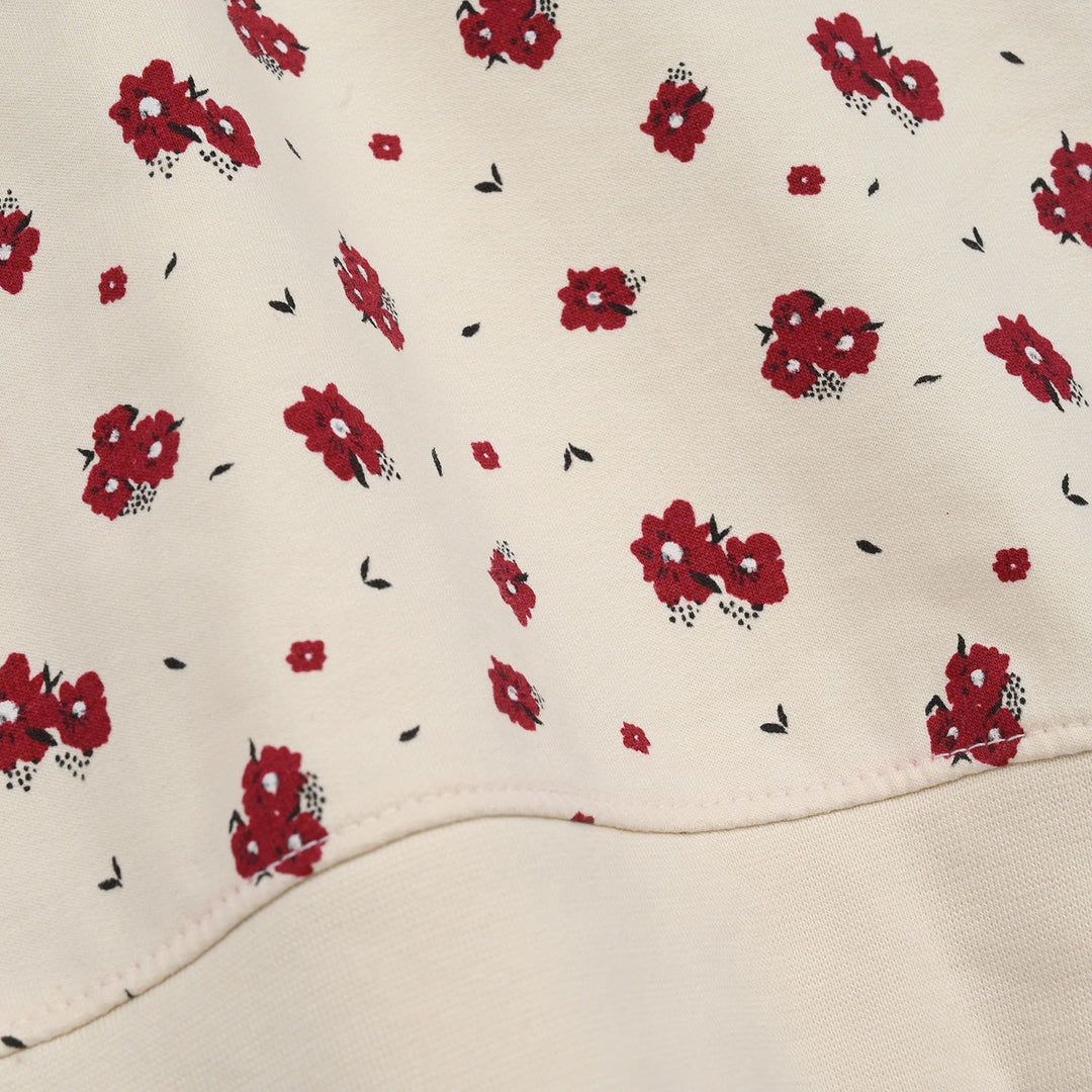 Girls Jersey/Terry 2 Piece Suit Flowers-Pristine