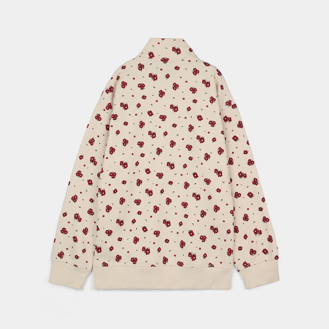 Girls Jersey/Terry 2 Piece Suit Flowers-Pristine