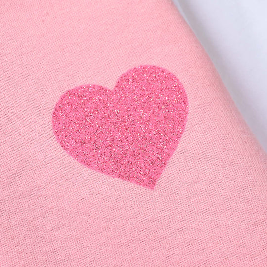 Girls Fleece 2 Piece Suit Heart-C.Pink