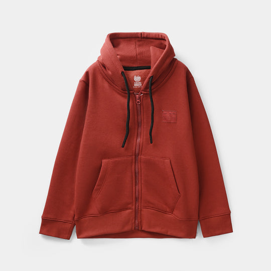 Boys Fleece Knitted Jacket Basic - Red