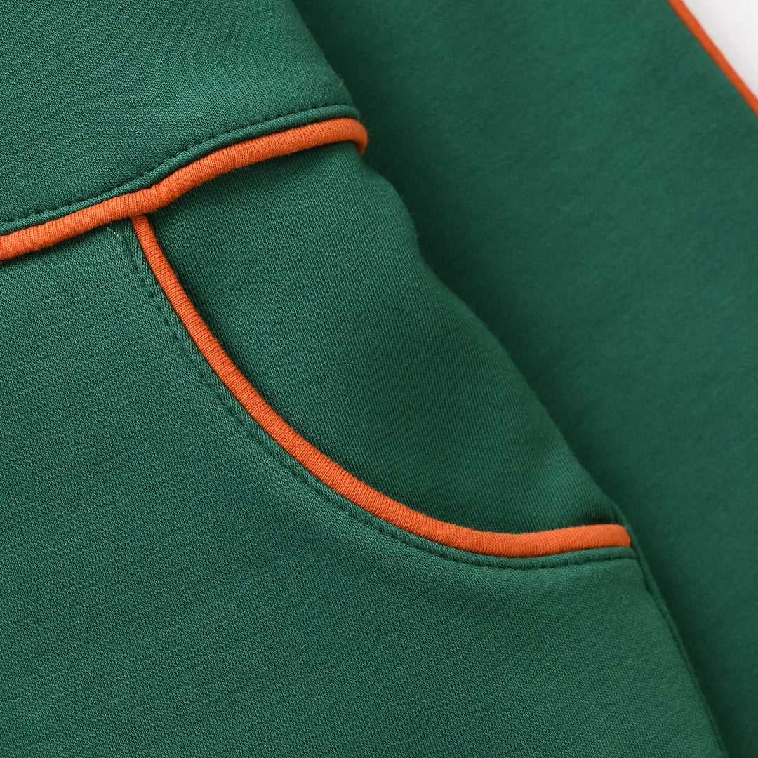 Boys Fleece Knitted Mock Jacket Basketball-Green