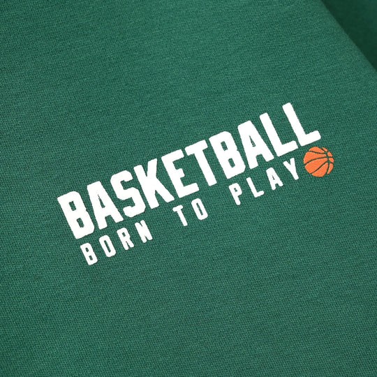 Boys Fleece Knitted Mock Jacket Basketball-Green