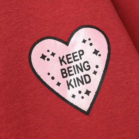 Girls Fleece Knitted Mock Jacket Being Kind-Salsa