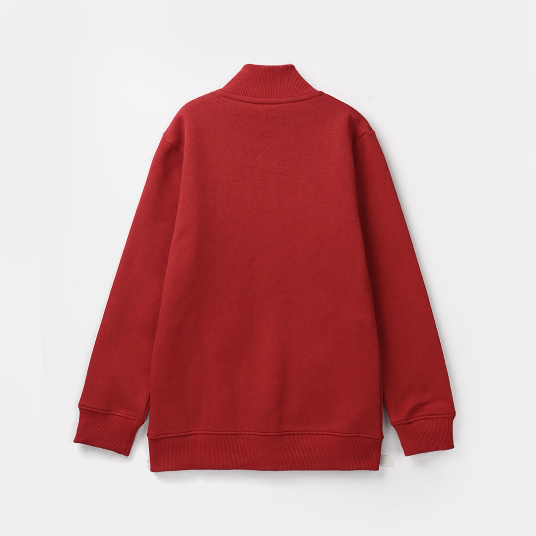 Girls Fleece Knitted Mock Jacket Being Kind-Salsa