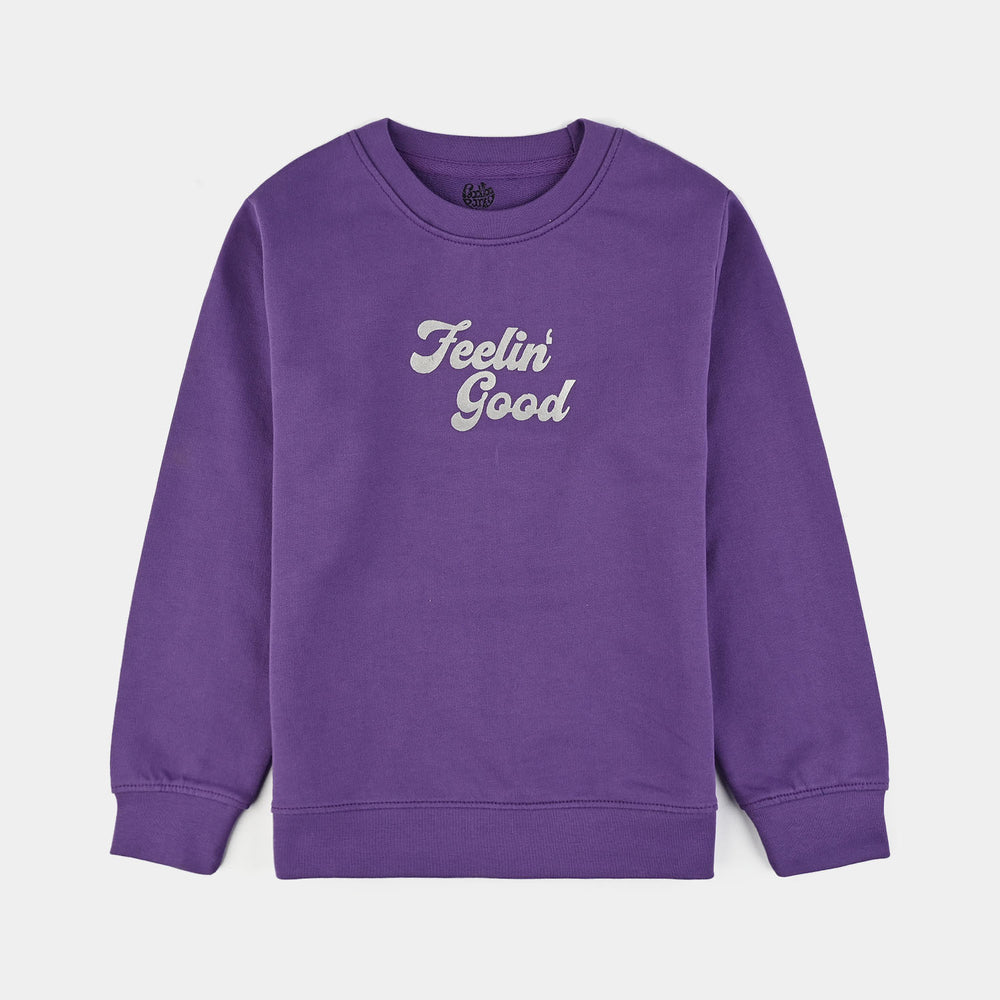 Girls Jersey/Terry 2 Piece Suit Feeling Good-Purple Heart