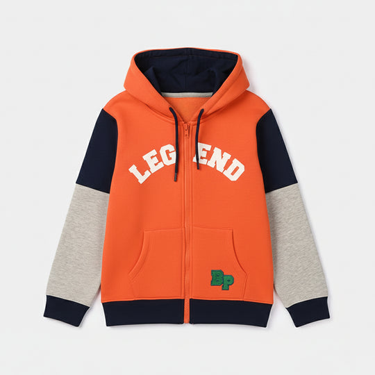 Boys Fleece Knitted Jacket Legend-Orange
