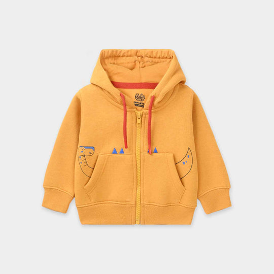 Infant Boys Fleece Knitted Jacket Dino - Yellow