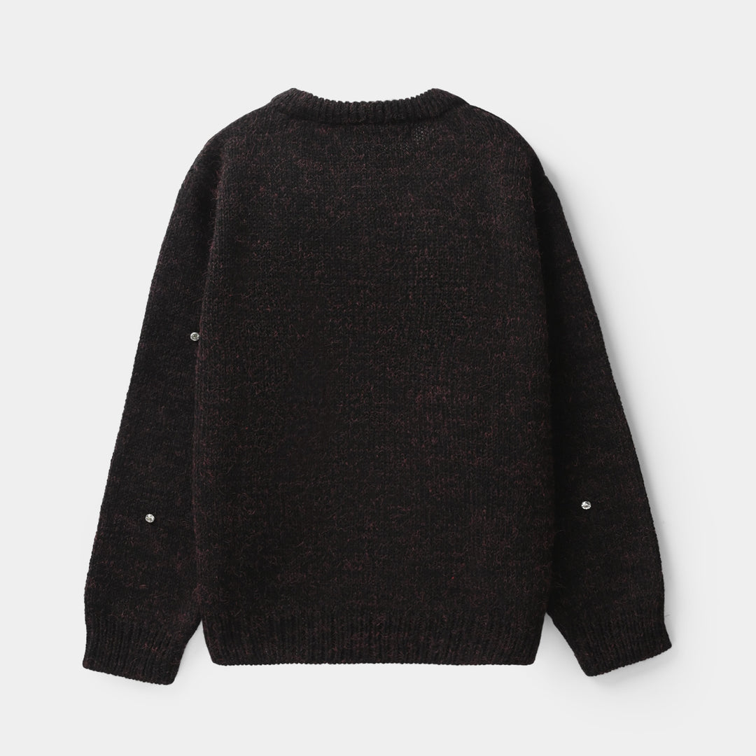 Girls Sweater Crystal-CHARCOAL