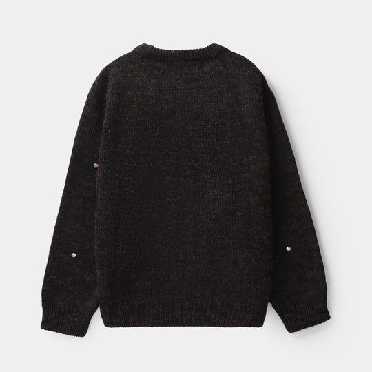Girls Sweater Crystal-CHARCOAL