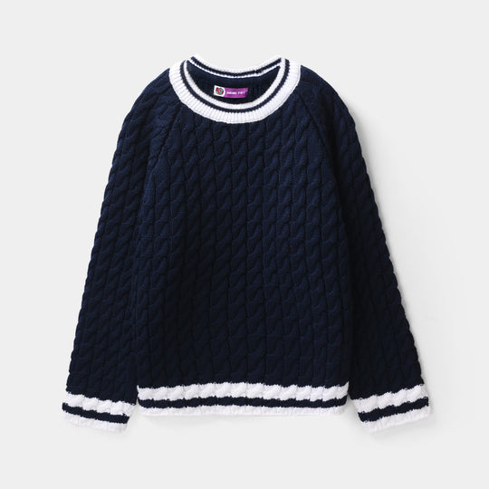 Girls Sweater Chunky-NAVY