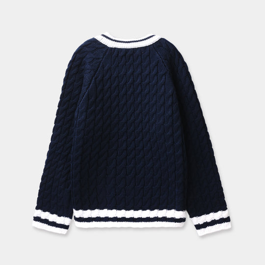 Girls Sweater Chunky-NAVY