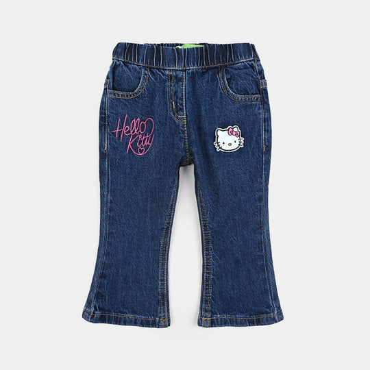 Infant Girls Denim Stretch Pant Character-DARK BLUE