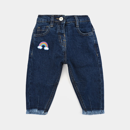 Infant Girls Denim Stretch Pant What Ever-Mid Blue
