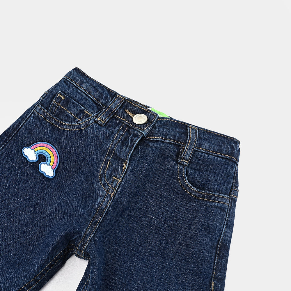 Infant Girls Denim Stretch Pant What Ever-Mid Blue