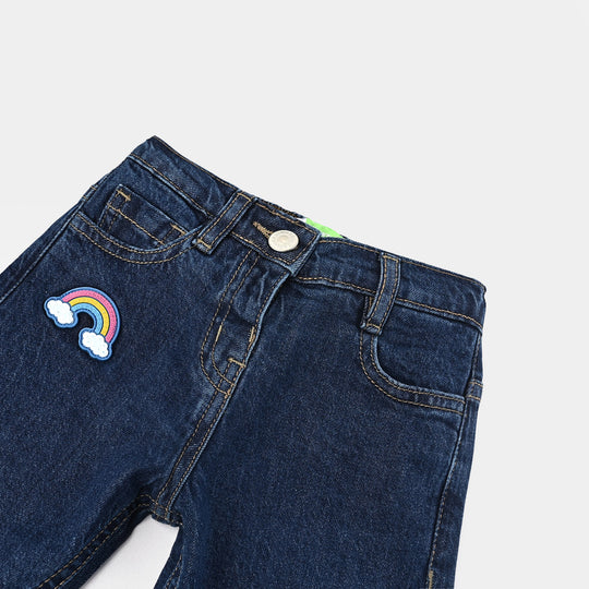 Infant Girls Denim Stretch Pant What Ever-Mid Blue