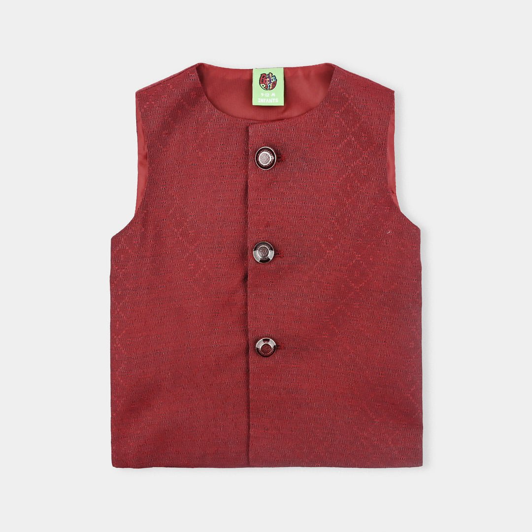 Infant Boys Poly Viscose 3Piece Suit (RHYTHMIC)-RED