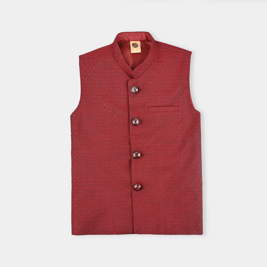 Boys Poly Viscose 3Piece Suit (RHYTHMIC)-RED