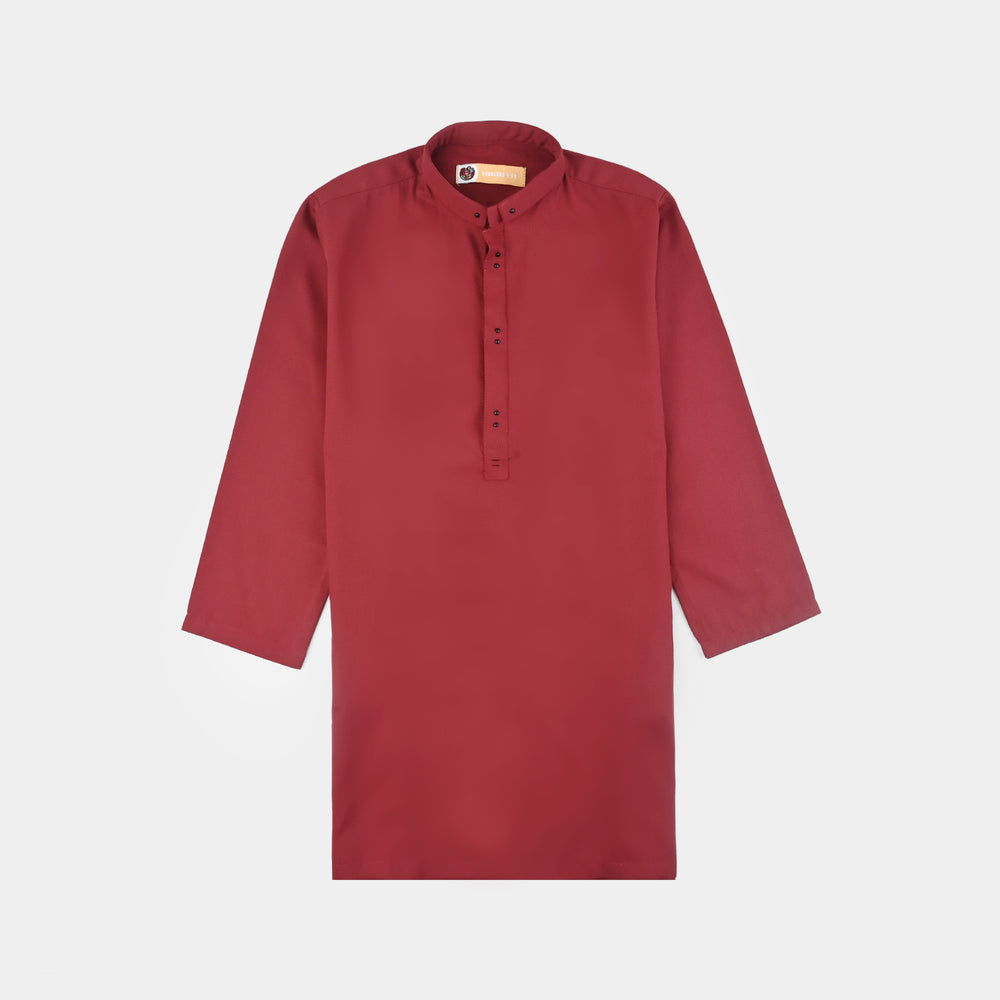 Boys Cotton Poplin Suit (Metal Stud)-MAROON