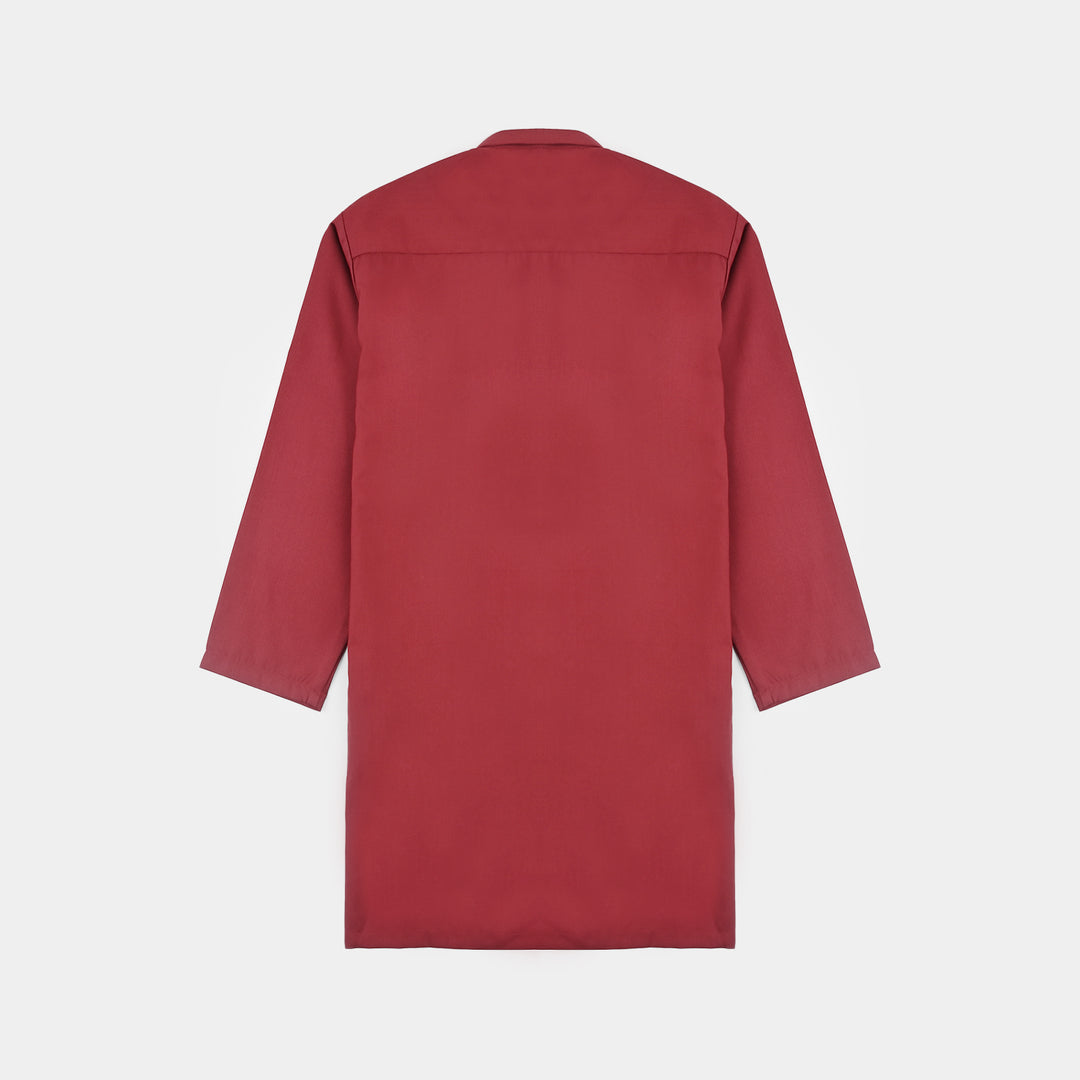 Boys Cotton Poplin Suit (Metal Stud)-MAROON