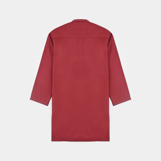 Boys Cotton Poplin Suit (Metal Stud)-MAROON