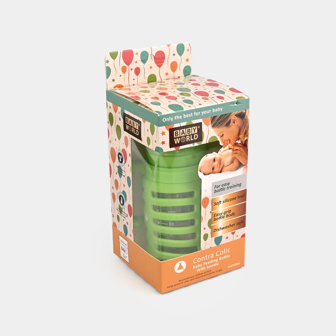 Baby Glass Feeding Bottle | 120ml with Handles