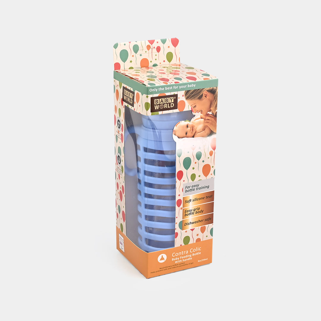 Baby Glass Feeding Bottle | 240ml with Handles