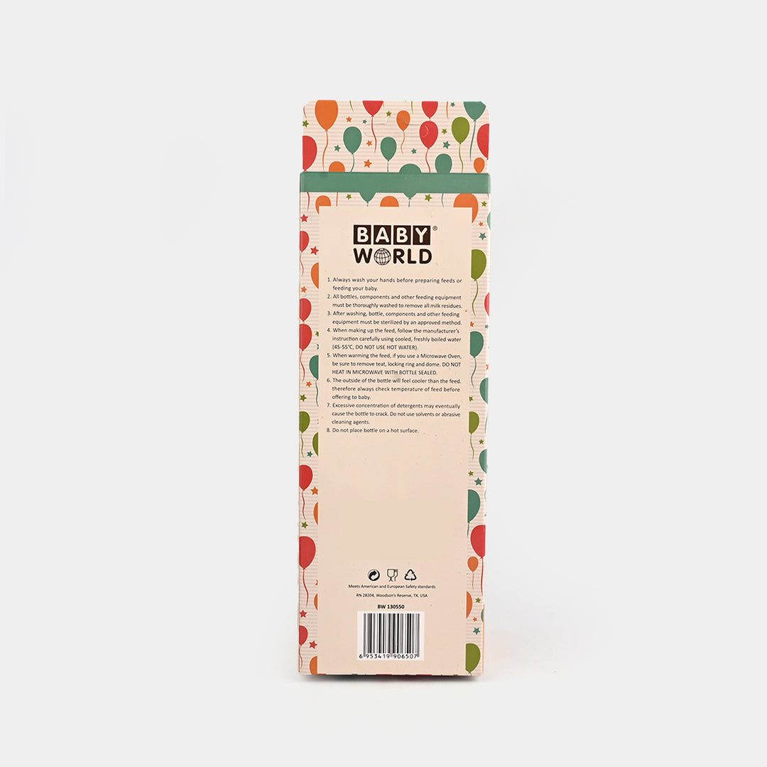 Baby Glass Feeding Bottle | 240ml with Handles
