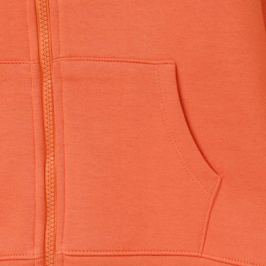 Boys Fleece Knitted Jacket - Orange