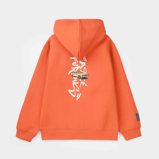 Boys Fleece Knitted Jacket - Orange