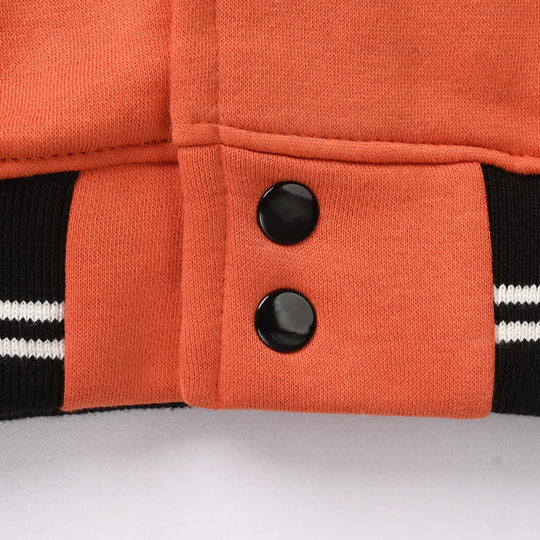 Boys Fleece Bomber Jacket No.25-ORANGE
