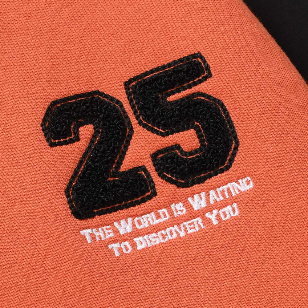 Boys Fleece Bomber Jacket No.25-ORANGE