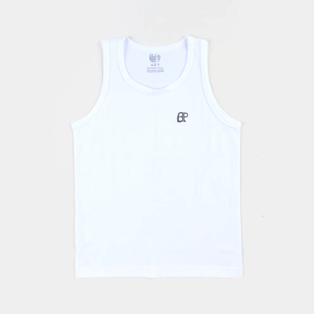 Boys Cotton Jersey Vest-Pack of 2-White