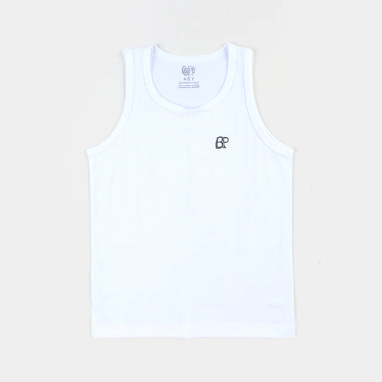 Boys Cotton Jersey Vest-Pack of 2-White
